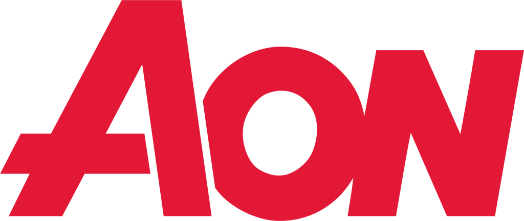 Logo di Aon con testo rosso su sfondo trasparente, rappresenta una società globale di servizi finanziari.